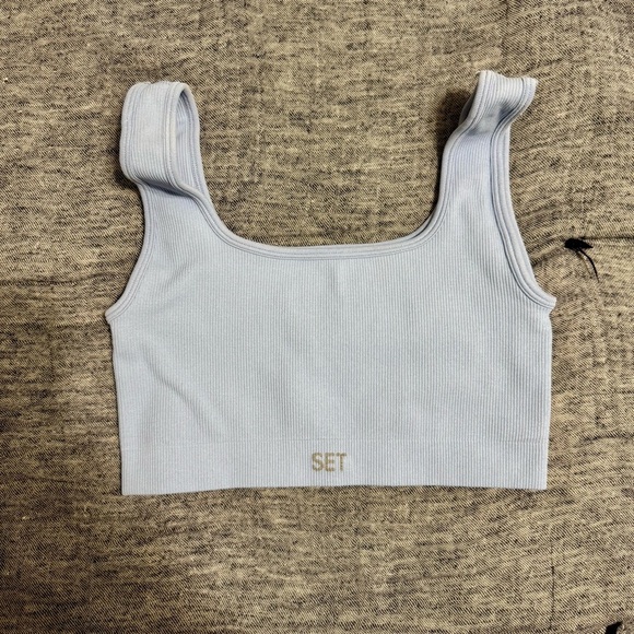 SET Active Baby Blue Ribbed Bra Size S - Picture 3 of 5